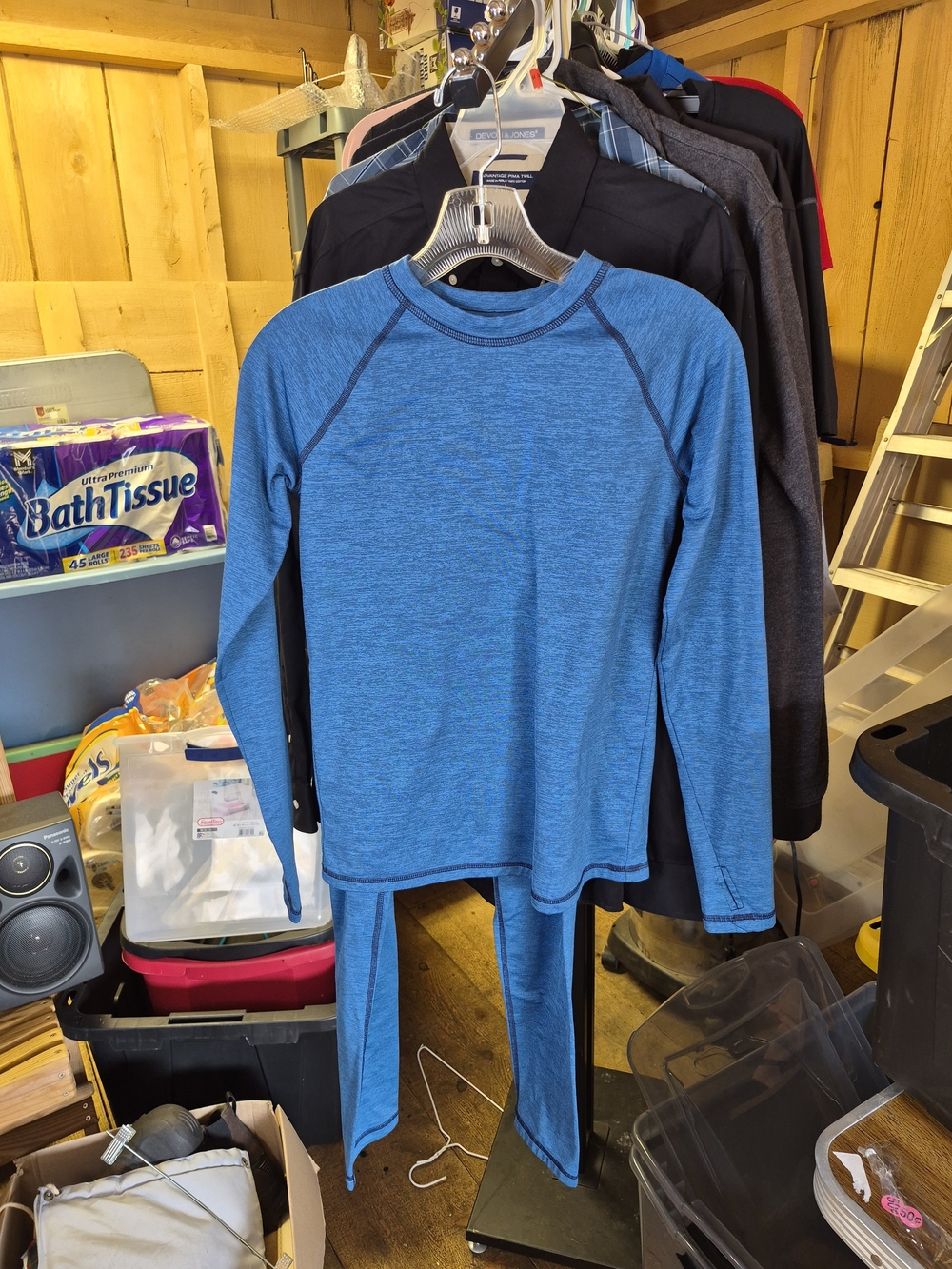 all in motion Kids Blue Long-Sleeve Rashguard Top and Leggings Swim Set Bin 52